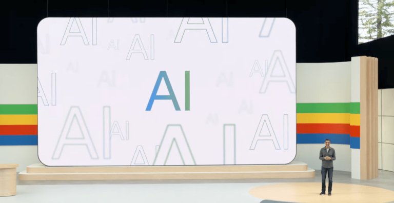 Sundar AI backdrop Google IO