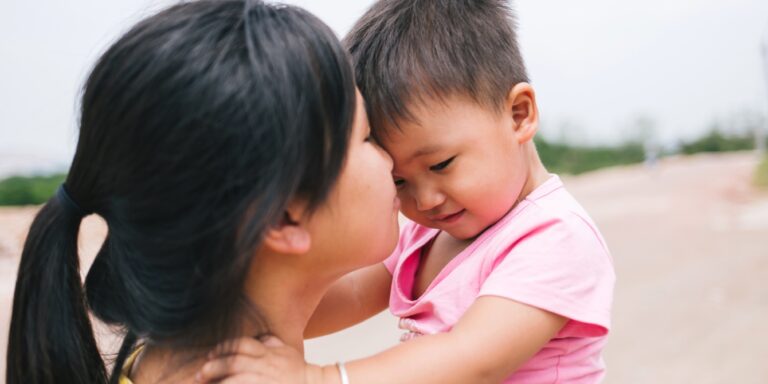 close mom and toddler