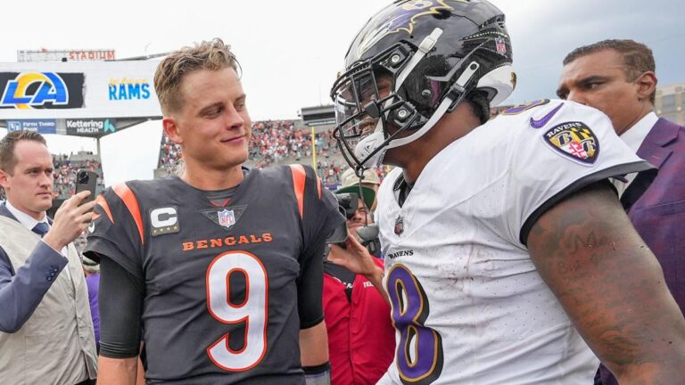 getty joe burrow lamar jackson ravens bengals